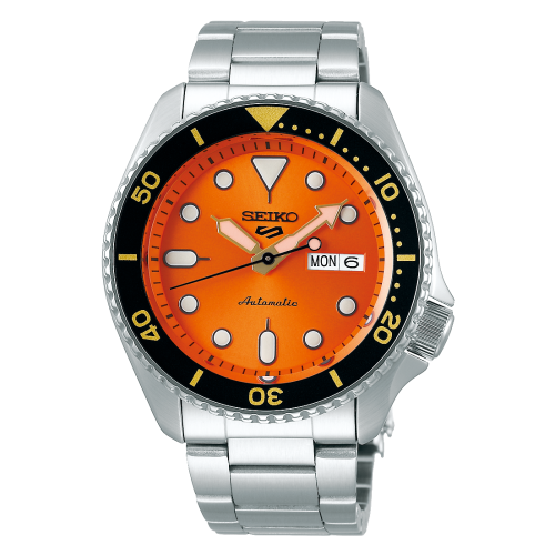 Seiko 5 Sports Sports Style Stainless Steel / Orange / Bracelet